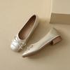 Fashion Spring New French Shallow Mouth Flat Princess Shoes with Soft Sole Retro Square Toe Simple Comfortable Versatile Women's Shoes