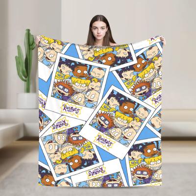 Rugrats Playful Character Blankets Warm Soft Plush Throw Blanket For Couch Chair Airplane Travel Flannel Bedspread Bed Cover