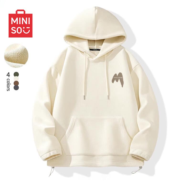 

MINISO Men s Winter Fleece Lined Hooded Sweatshirt 3XL