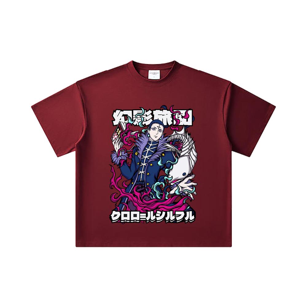 260 GSM Double Yarn 32 Count 100% Cotton HXH V5 Chrollo Print Unisex Heavy Cotton T Shirt