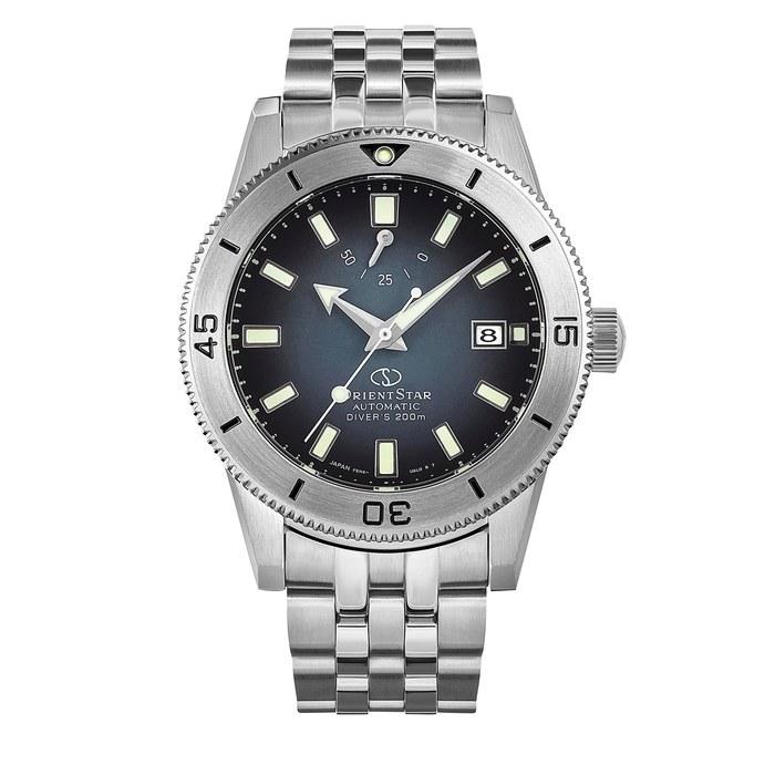 Orient Star Diver 1964 1st Edition F6 Date 200m Automatic Watch RK-AU0503N 75th Anniversary (400 Limited) Blue Gray Gradient