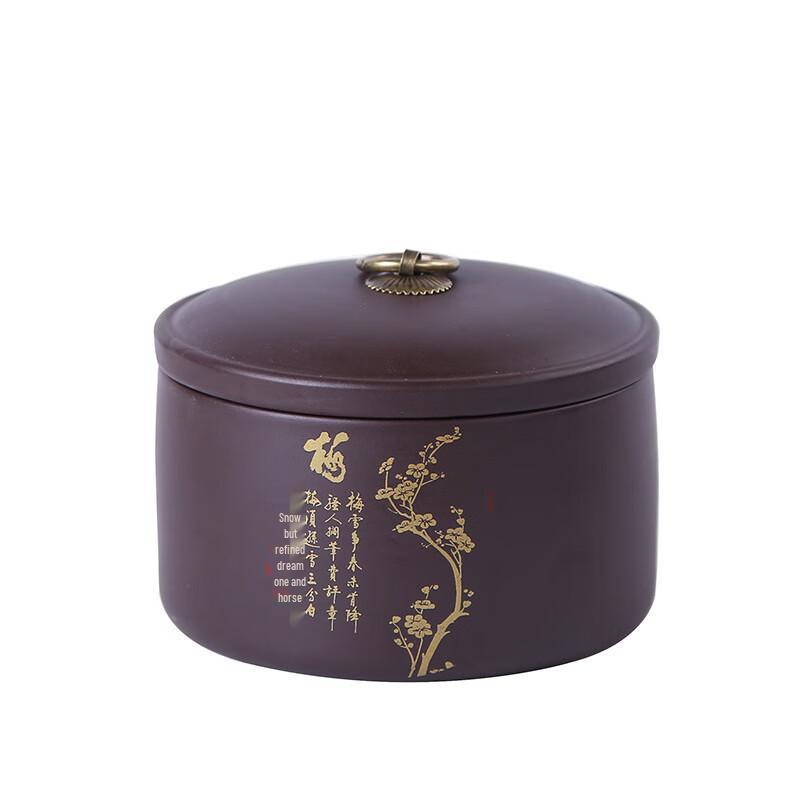 Zhuang Luhua Pin Gilded Purple Clay Tea Caddy