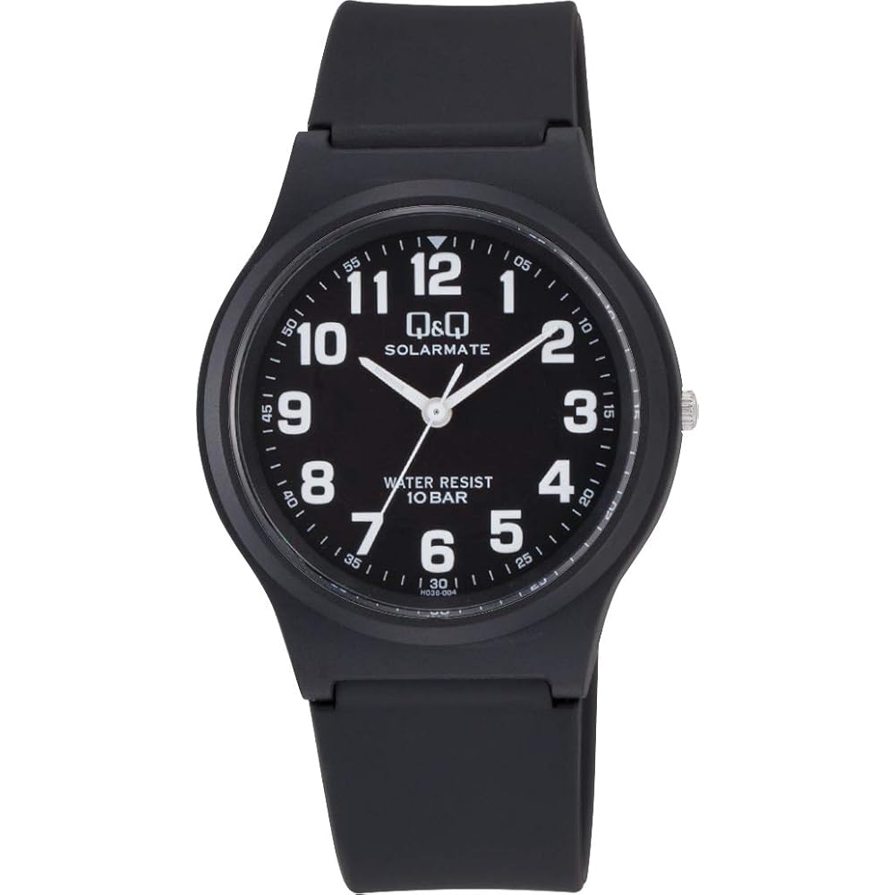 Citizen Q&Q Analog Solar Waterproof Watch with Urethane Strap H036-004 Men's Black