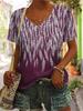 Women's Floral Graphic V Neck T Shirt, Short Sleeve Casual Regular Tops, Daily Outfit Multi Colors for Spring & Summer