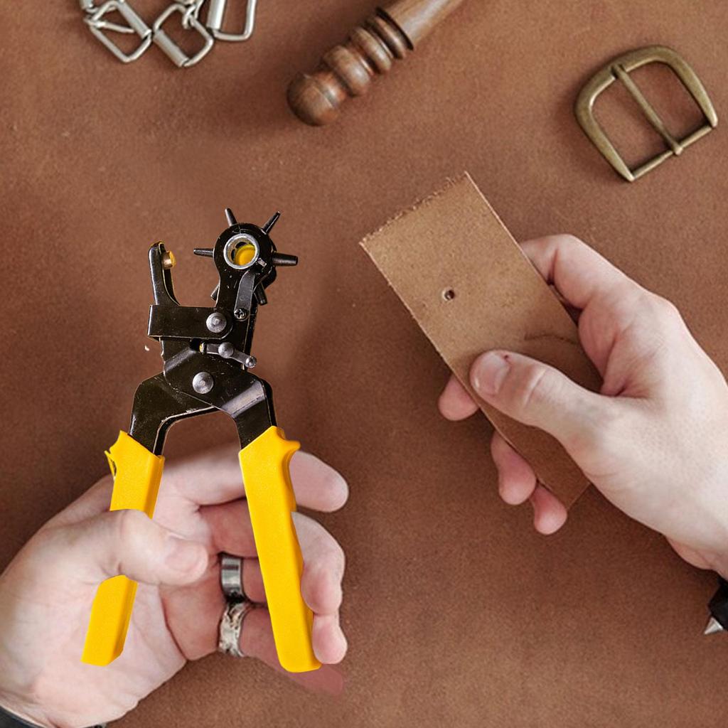 Leather Punch Tool Handheld Multi-Size Professional Hole Punch Plier Dog Collars Leather Belt Puncher For Saddles Shoes Fabric