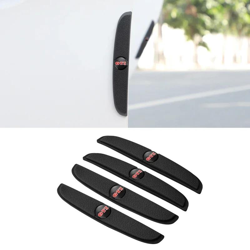 New 4Pcs Car Door Rearview Mirror Anti-Collision Strip Stickers Accessories For GTI Volkswagen R-Line Golf Passat R GTD CC