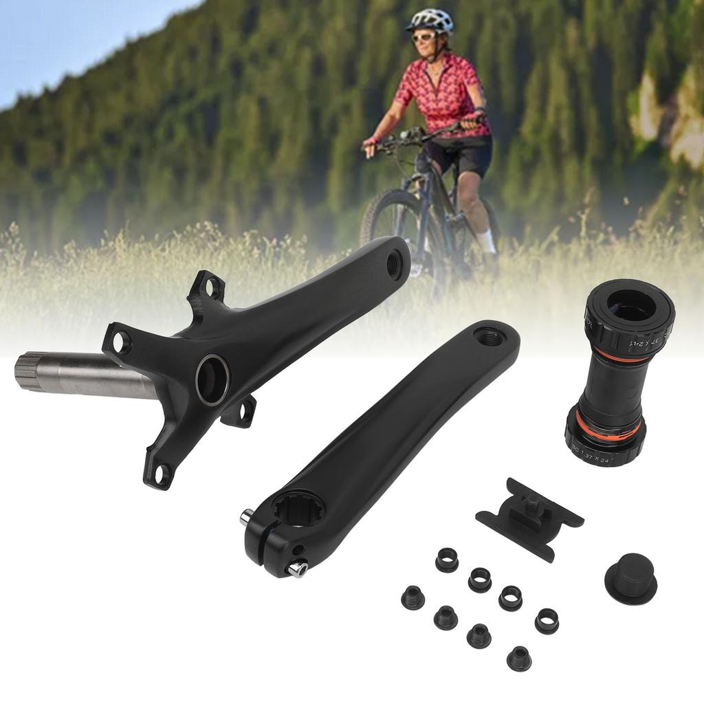 Aluminum Alloy Bike Crank Arm Set Bicycle Crank Arm Set with Bottom Bracket Kit Chainring Bolts