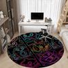 1pc Neon Characters cyber Office Round Area Rug, Indoor Mat Suitable For Office, Under Office Chairs Bedroom Living Room Home Decor, Room Deco