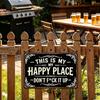 This Is My Happy Place Vintage Metal Sign, Funny Garden Wall Decor (3040cm)