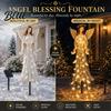 Solar Powered Path Lights Angel Remembrance Garden Light Resin Blessing Fountain Statue with Cascading Thoughtful Gifts LED Warm Lights Outdoor