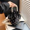 Women Pearl Handle Bucket Bag Niche Design Shoulder Crossbody Bag Female Bridal Wedding Bag Gift Handbag