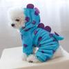 Kleiner Hund Cosplay Kostüm Dinosaurier Kapuzenkleidung Wintermantel Outfit Mode Hundejacke Plüschkleidung Foto Requisiten Anzüge