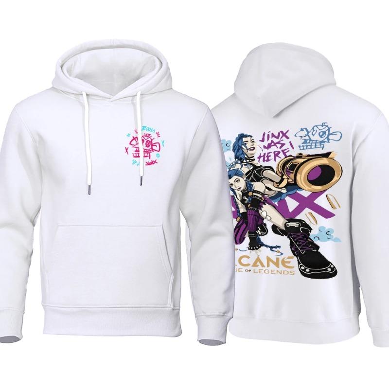 Arcane Hoodie Men Anime Jinx Hoodies Autumn High Quality Fleece Sweatshirt Street Hoody Flexible Oversize Men's Clothing Hoodies & Sweatshirts Men’s