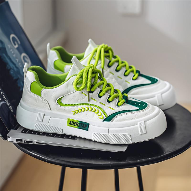 

Мужские трендовые повседневные туфли для скейтбординга на платформе, нескользящие, дышащие, для улицы 44 зелёный