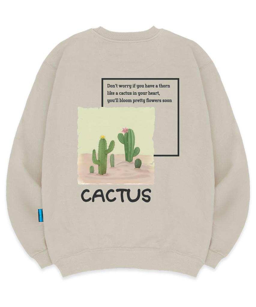 Ellamo Fleece-Lined M Cactus On The Desert Sweatshirt Unisex Big Size S~4Xl (B Type)