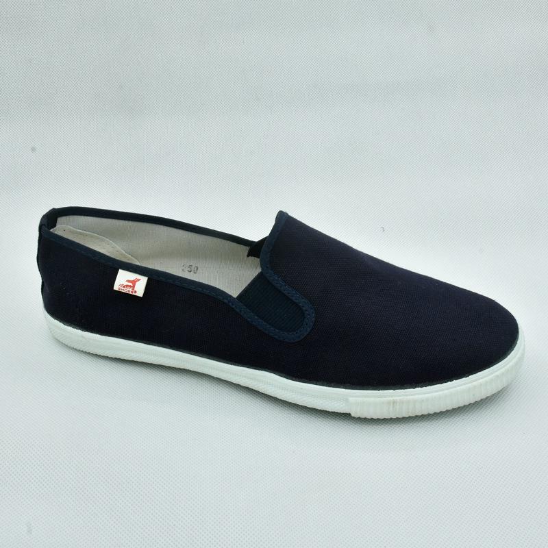 Non-Slip Blue Canvas Shoes for Clean Rooms - Large Size, Elastic Band for Men and Women