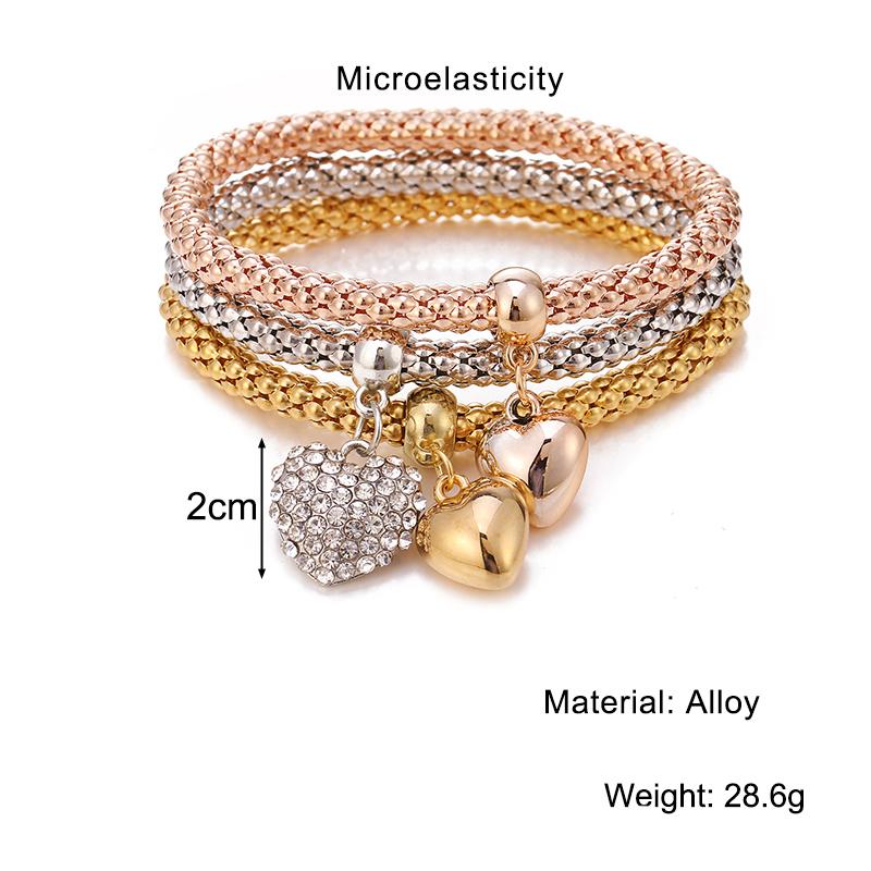 Pulseira de coração duplo Y2K moda feminina popular pulseira de cristal de casamento joias requintadas