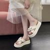 Fashion Platform Slippers Sandals Woman Bowknot Thick Sole Slippers Women Chunky Flip Flops Summer Casual Beach Slides Zapatos Mujer