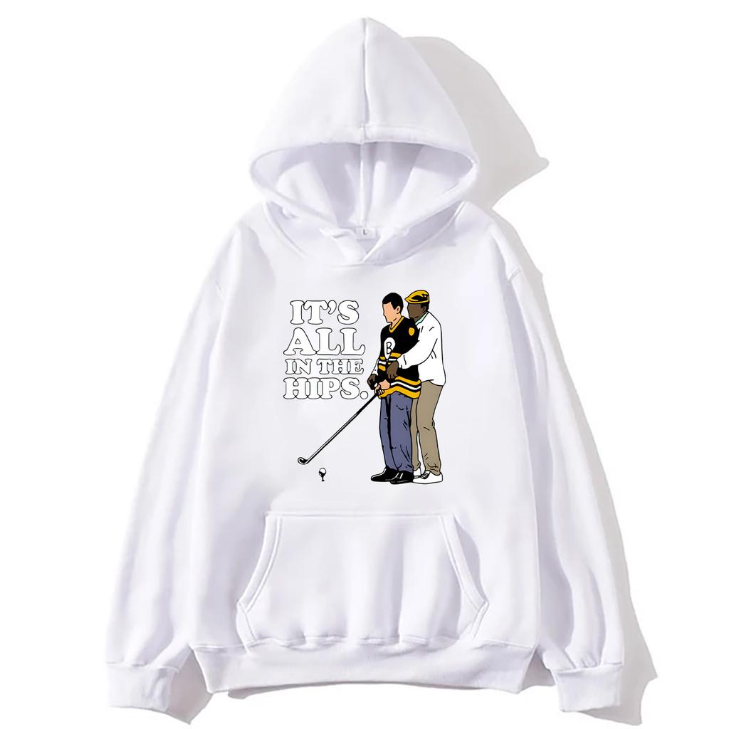 Happy Gilmore 2 Es liegt alles in den Hüften Hoodies Buchstabenaufdruck Damen Herren Sweatshirt Vintage Kreativ Locker Herbst Winter Pullover