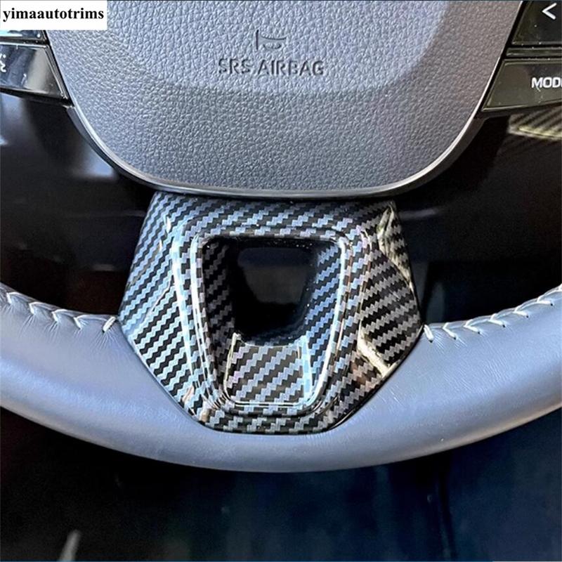 Steering Wheel Frame Decoration Cover Trim For Toyota C-HR CHR 2024 2025 ABS Black / Matte / Carbon Fiber Accessories Interior