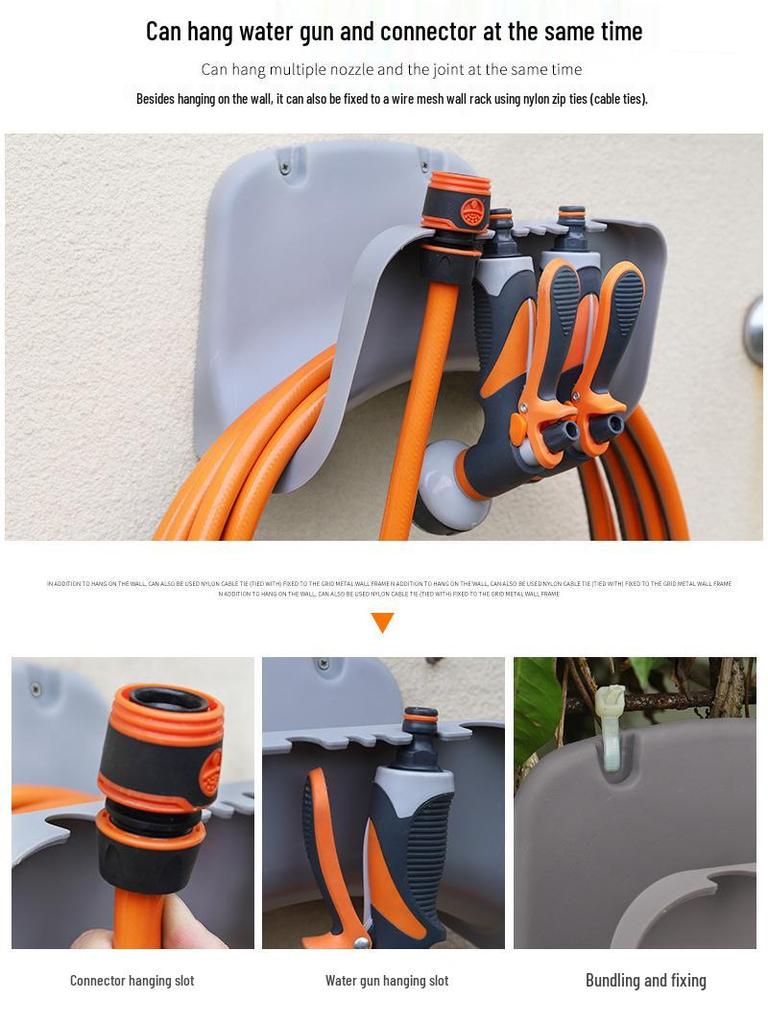 Wall-Mounted 30m Water Hose Rack for Garden and Car Wash