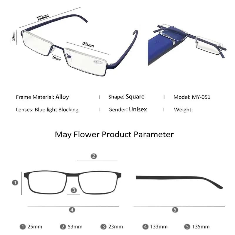 TR90 Halbrahmen Lesebrille für Damen Herren Anti Blaulicht Alterssichtigkeit Brille Dioptrien +1.0 bis +4.0 Leicht Langlebig