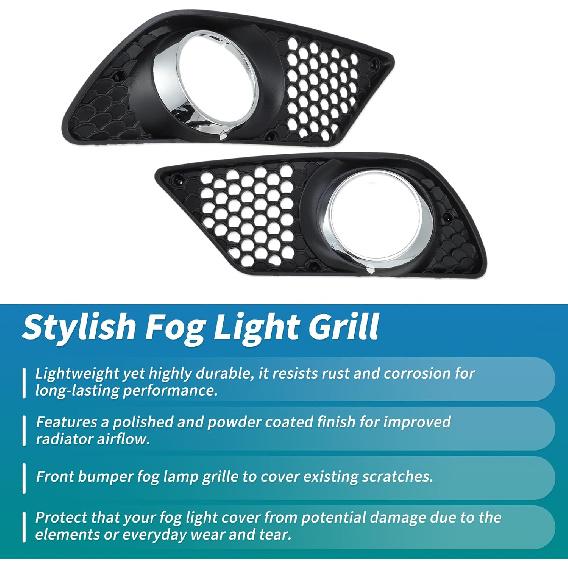 Fog Light Grill for Mercedes Benz C230 C250 C300 C350 W204 Front Bumper Fog Light Grille Cover 1 Pair Fog Light Chrome Shell A2048850253/A2048850353