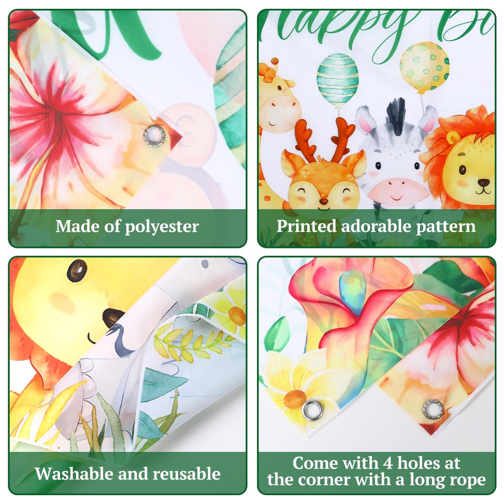 Jungle Animals Backdrop Jungle Party Decoation Wild One Safari Birthday Decorations Baby Shower Boy Gril Birthday Party Decor