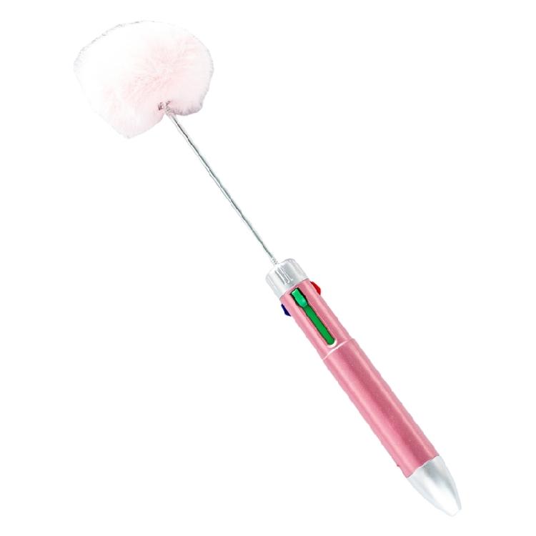 Multicolor Pen Ballpoint Beadable Retractable Ballpoint Pen 4 Color in 1 Ballpoint Pen Retractable Multicolor Pen розовый