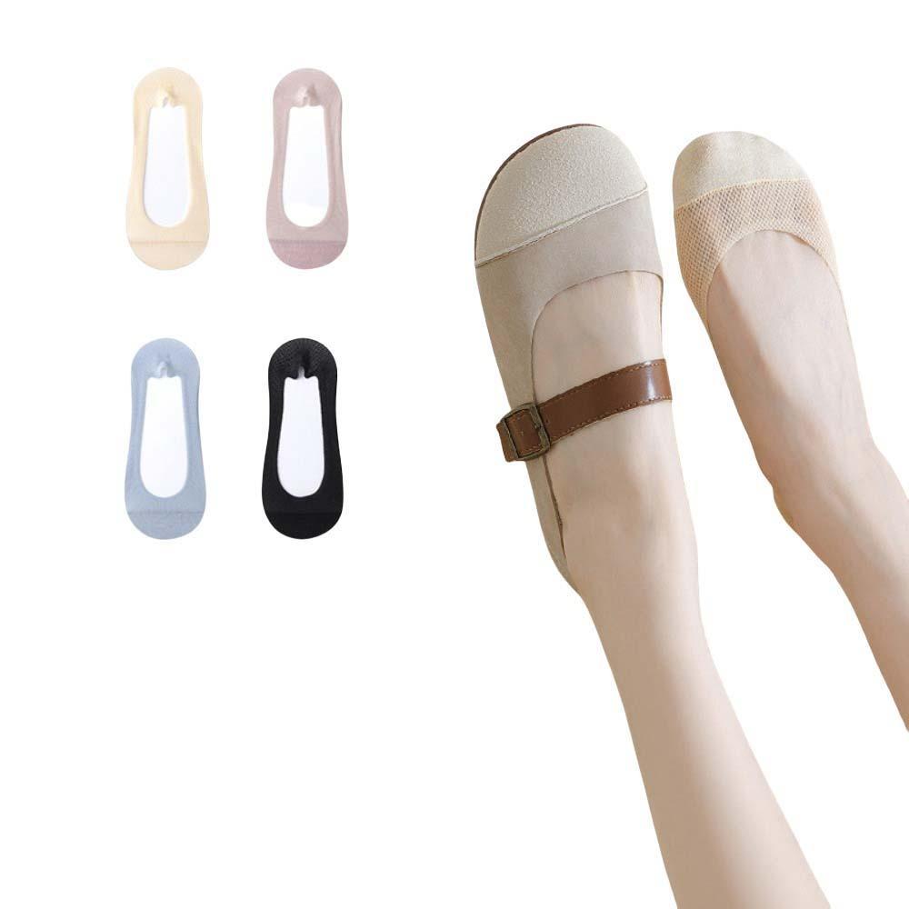 

4Pairs Low Cut Boat Socks Set Women Cotton Non-slip Toe Socks Comfortable Invisible Tabi Socks Lady StyleD