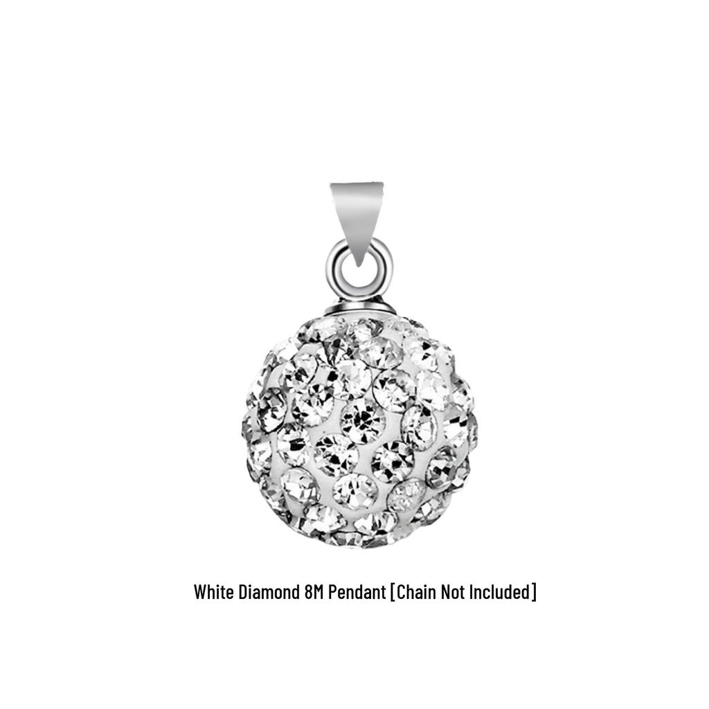 Naszyjnik Shamballa w stylu koreańskim w stylu retro z posrebrzanych kryształów z kolorową diamentową kulką