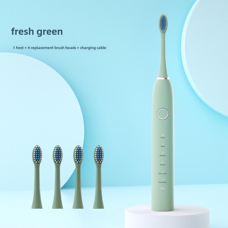 

Электрическая зубная щетка с мягкой щетиной и ирригатор, перезаряжаемая - автоматическая, универсальная модель для взрослых и детей 4 brush heads