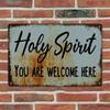 Vintage Religious Metal Tin Sign Welcome Quote Christian Wall Art 8x12 Inches