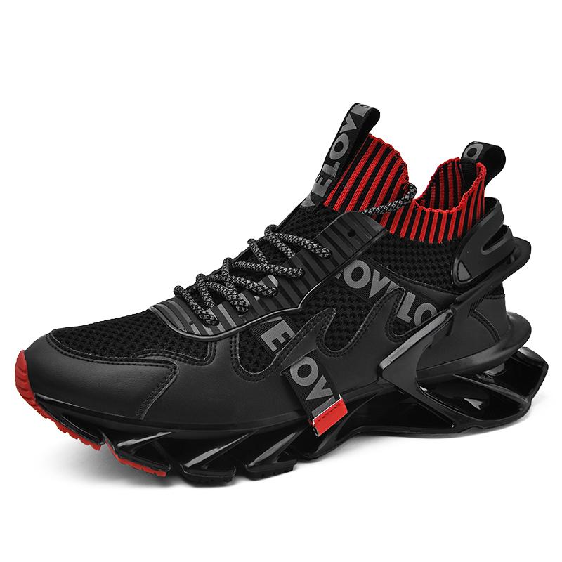 Fashion Lace-up Men's Sneakers Trendy Blade Shoes Elastic Outdoor Sports Shoes Teenager Running Exercise Shoes