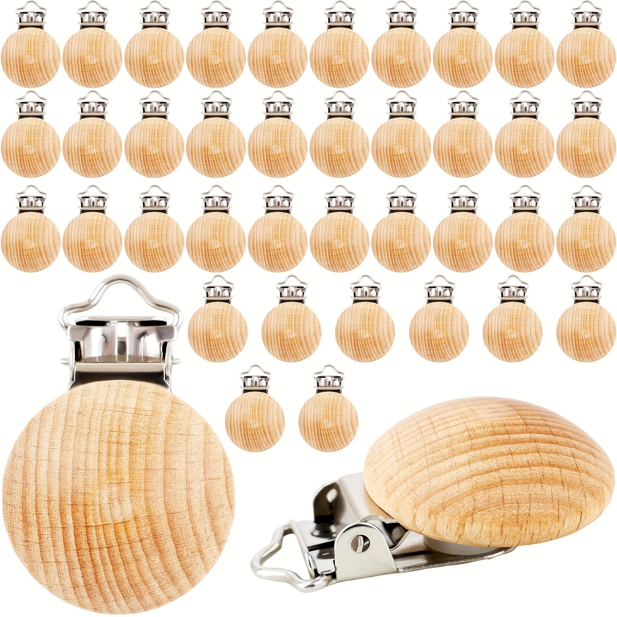 

10pcs 30mm Solid Beech Wood Sling Clips - Natural Log Material for DIY Jewelry, Hanging Decorations - No Electricity Required, Event & Party Supplies 10pcs