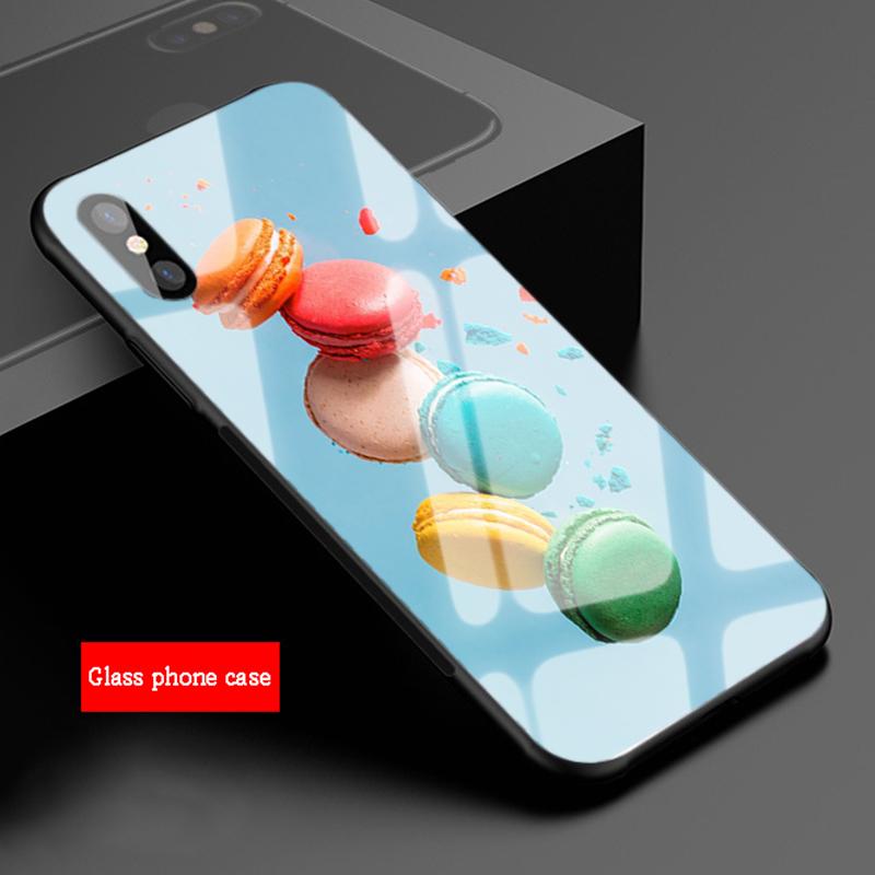 Custodia per telefono in vetro temperato Macaron per iphone 12 11 Pro Max 5 6 7 8 PLUS X XS XR XSMax Guscio 12Pro Copertura Guscio