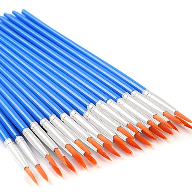 

100Pcs Nylon Bristle Plastic Stem Digital Oil Brush Outlining Brush Small Line Brush Acrylic Paint Children s Oil Brush