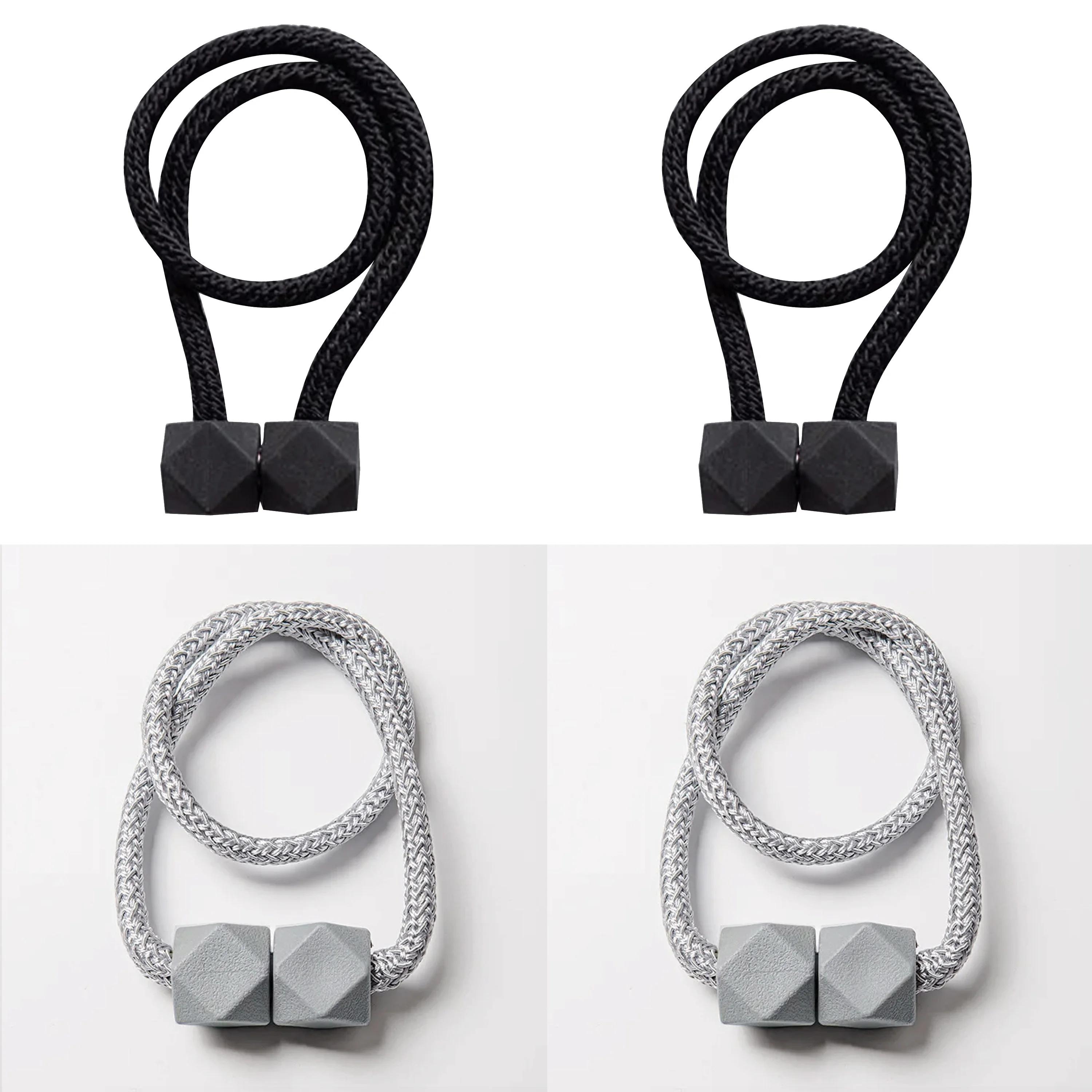 

4 шт. Подхваты для штор с сильным магнитом, толстая веревка, дизайн для спальни, гостиной, кухни, прочный пластиковый аксессуар для домашнего декора