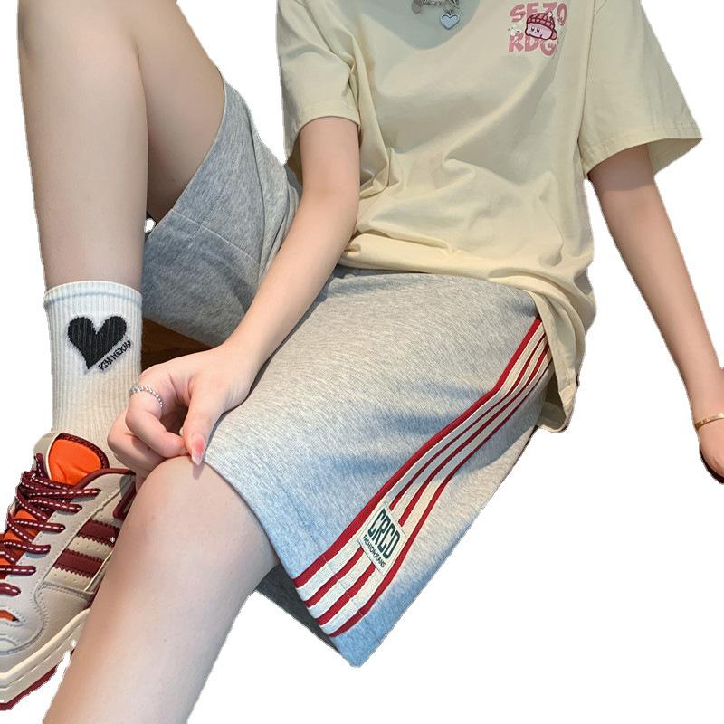 Women's High-Waist Striped Sports Shorts - Summer 2024 Trendy Loose Fit