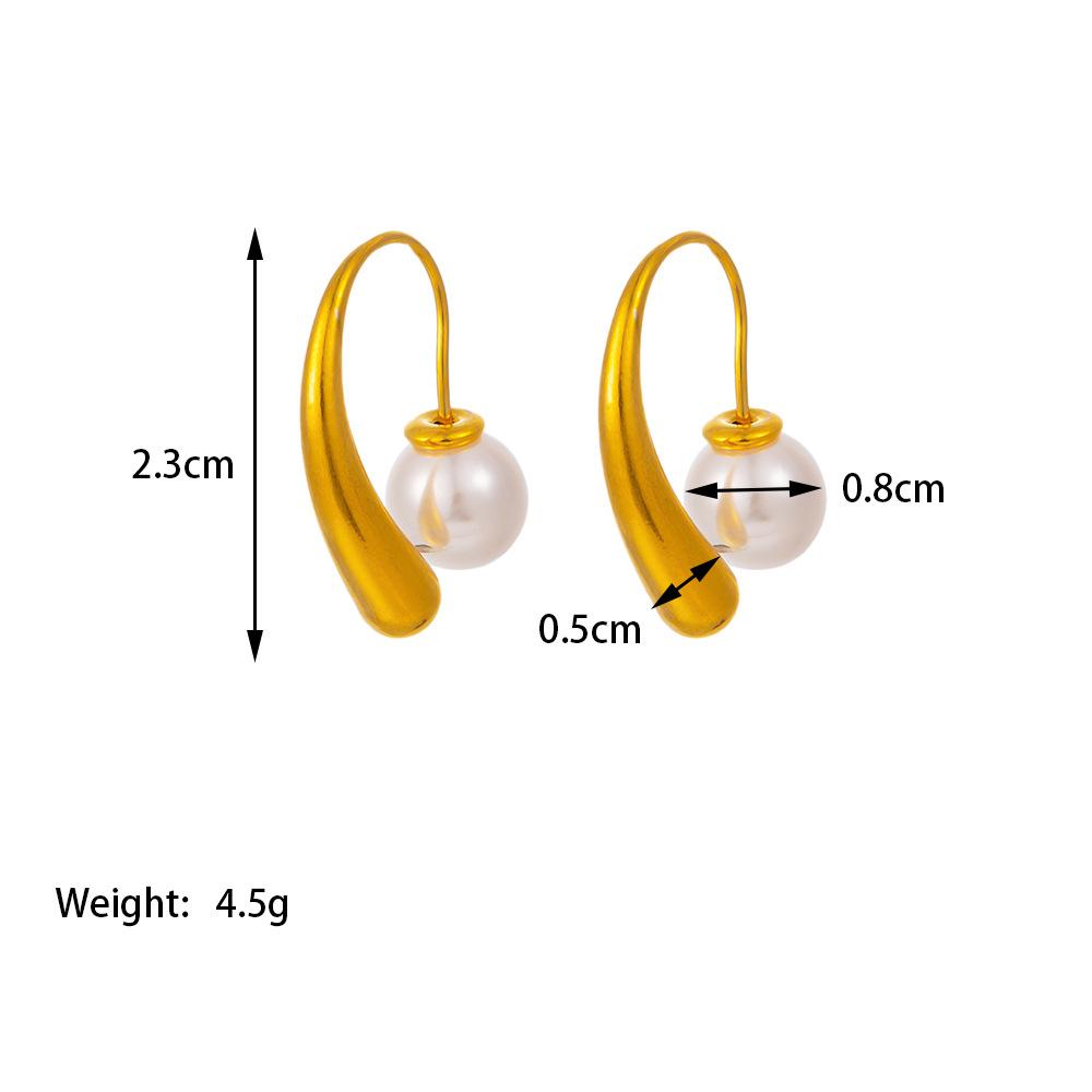 

Серьги в форме буквы C, серьги 2025 года, новые трендовые серьги из титановой стали с невыцветающим жемчугом