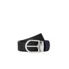 Round Buckle Belt x Navy Leather x Nobile Leather Italian Leather Genuine Leather Present Day Gift [BONAVENTURA] Men's (35mm) [Black (Nobile (Noblesse