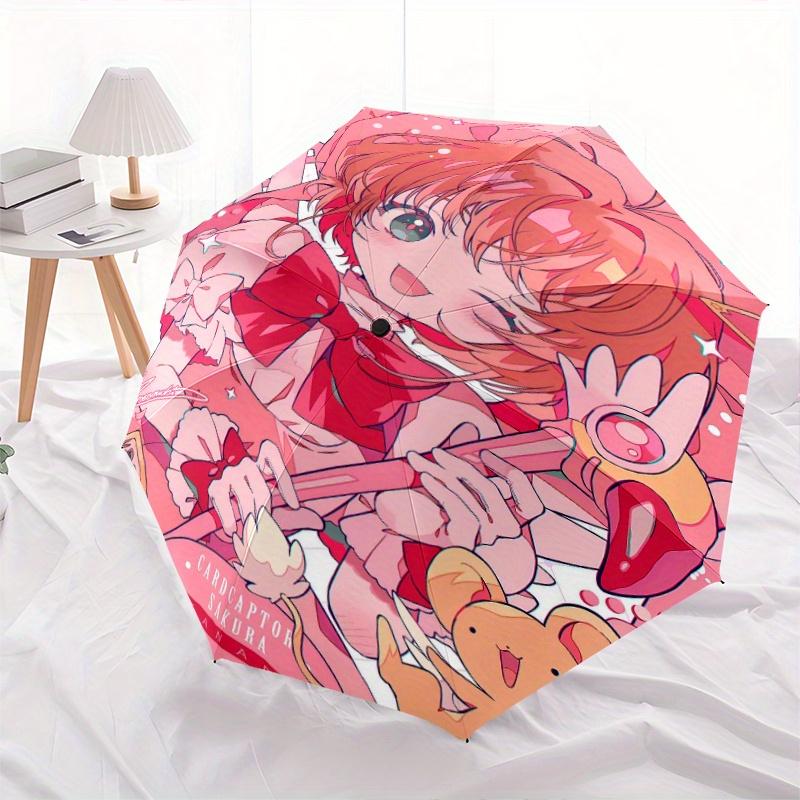 Cardcaptor Sakura & Fanart Automatic Opening and Closing UmbrellaPortable 3 Fold Small Umbrella for Men and Women.C004