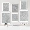 Linea geometrica astratta in bianco e nero Wall Art Canvas Painting Boho Poster e stampe di immagini a parete per soggiorno Home Decor