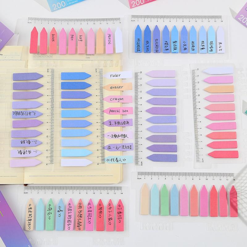 Pfeil-Index-Etiketten Papier Haftnotizen Beschriftbar Markierungsaufkleber Schüler verwenden Loseblatt Klassifizierung Farbe Kawaii Schreibwaren