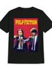 Men'S Casual Crew Neck T-Shirt with Pulp Fiction Print Black Tee Colorful Design Perfect for Summer Everyday Tshirt Graphic Tee