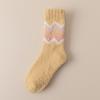 Female Autumn and Winter Thickened Warm Stripe Absorbs Perspiration Home Floor In Tube Socks
