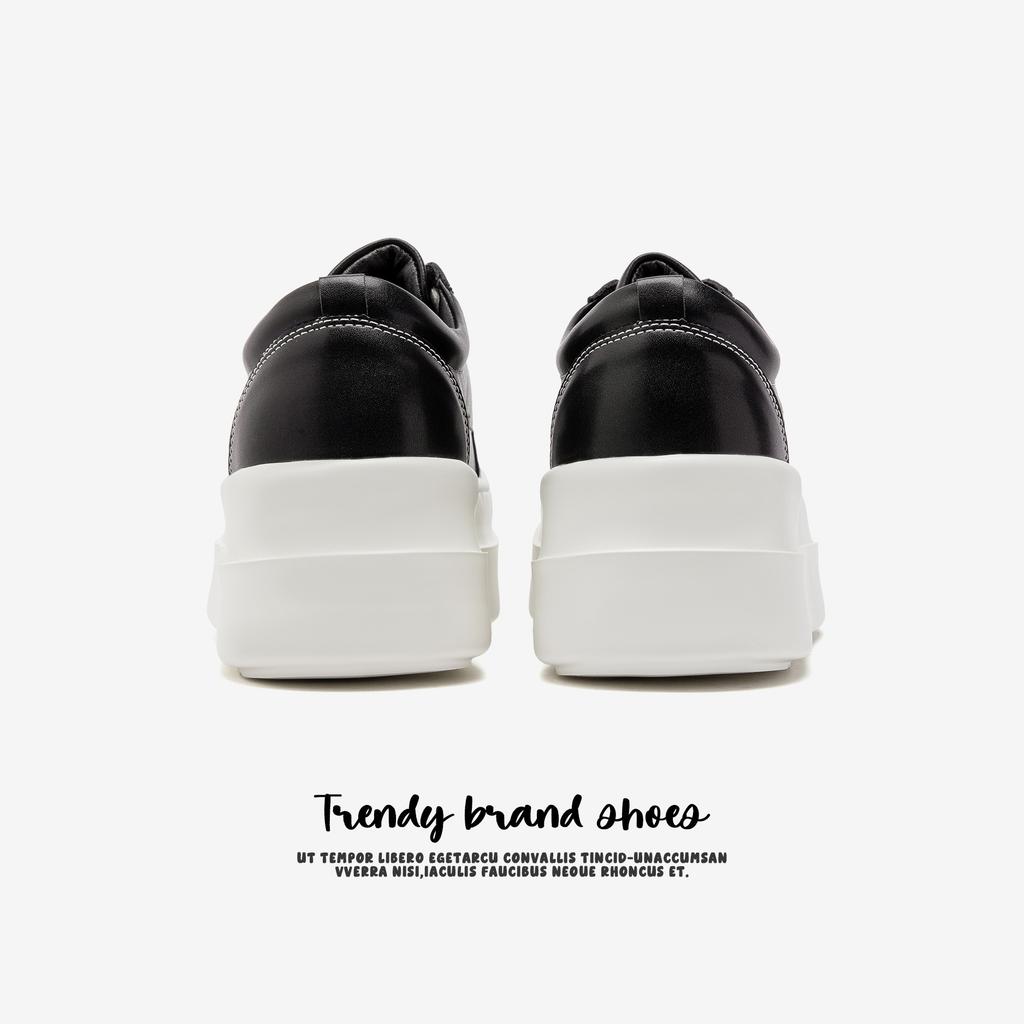 Niche thick baseplate shoes men's black and white simple fashion casual shoes German training shoes