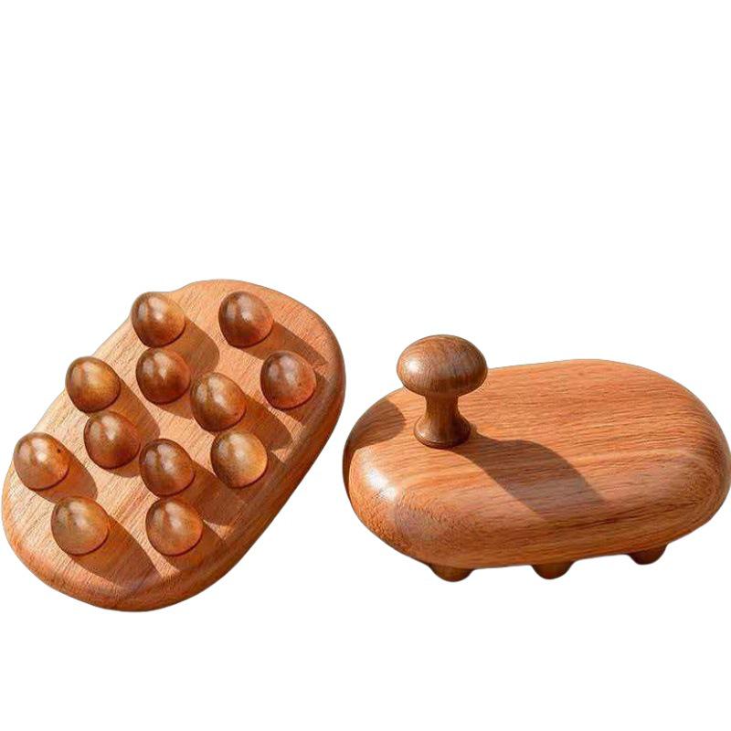 Non-Pear Wood Meridian Massage Brush: Full Body Meridian Dredging, Fat Burning, Abdomen Scraping with Pure Brass.