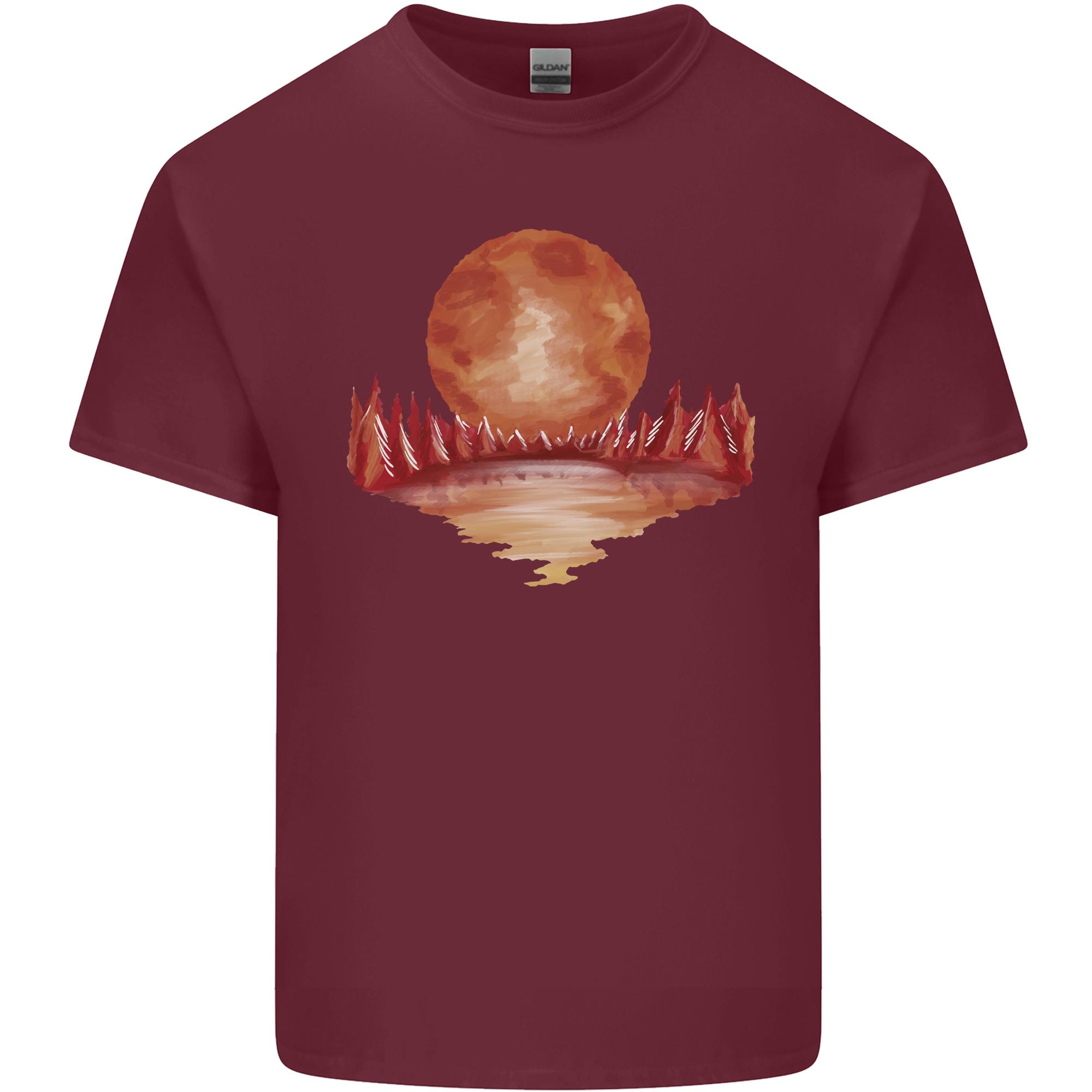 Red Moon Lake Universe Cosmos Space Unisexs Light Cotton TShirt S