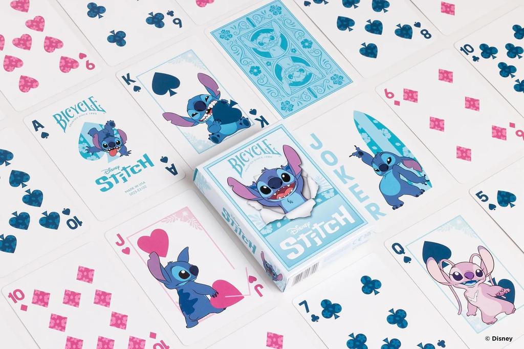 Tenyo Disney Bicycle Playing Poker Size x Ages 6 and Up Cards, Stitch, (6.3cm 8.8cm),